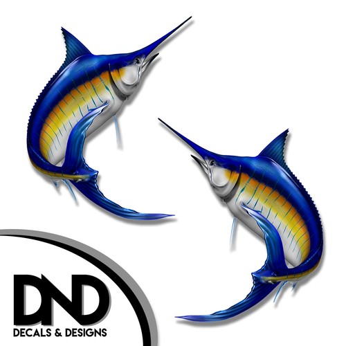 Blue marlin fish decal - marlin,